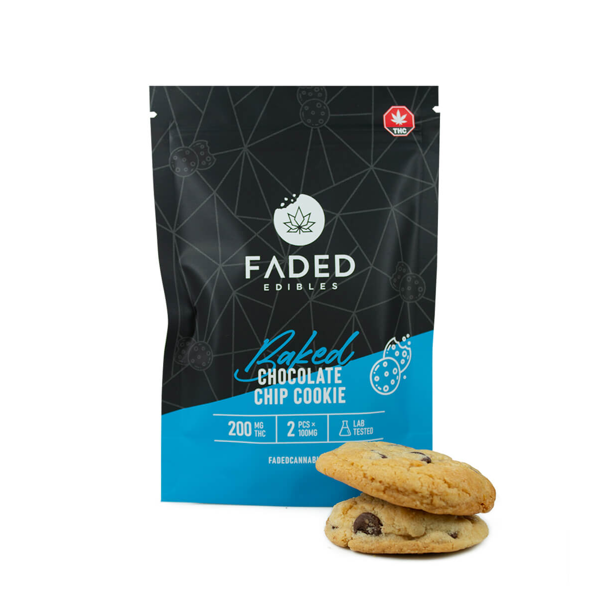 Faded Baked – Chocolate Chip Cookies 200mg THC